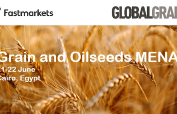 banner with a field and text  Fastmarkets Grain & Oilseeds MENA 2023